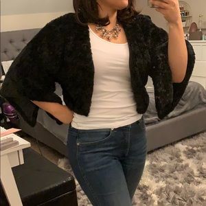 Black Faux fur shrug